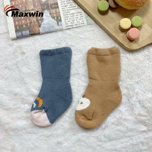 Kaus Kaki Bayi Terry Penuh Kualitas Lembut dengan Desain Manset dan Penutup Nyaman-Set Anak Laki-Laki -1