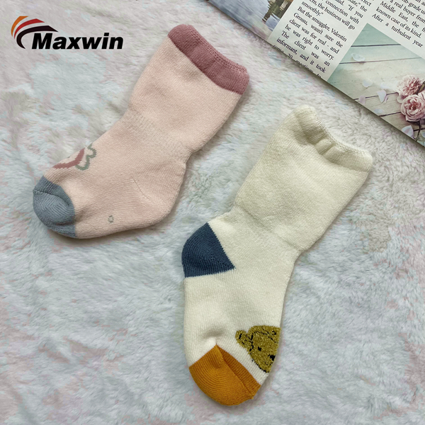 Terry Baby Socks Qalîteya nerm a bi sêwirana kef û qapaxê rehet-Set keçan-6