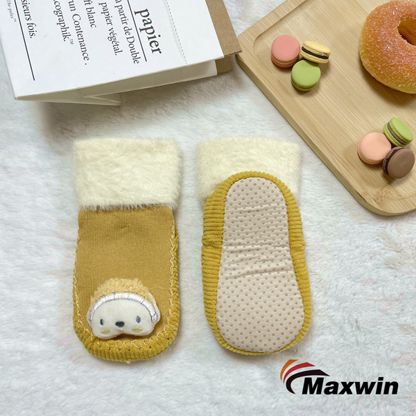 Kids Socks with Textile ABS Sole and Toy Head Unisex Design -2