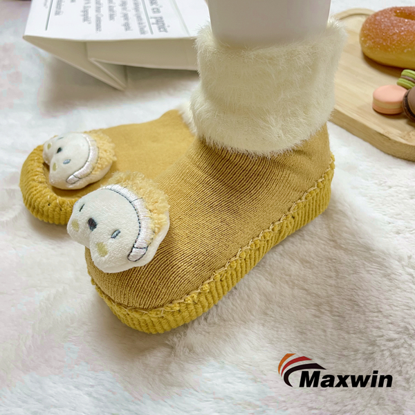 Kids Socks with Textile ABS Sole and Toy Head Unisex Design -5