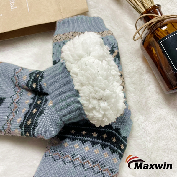 Dámske domáce ponožky so severským dizajnom S nowflake a podšívkou Sherpa Cabin Socks -5