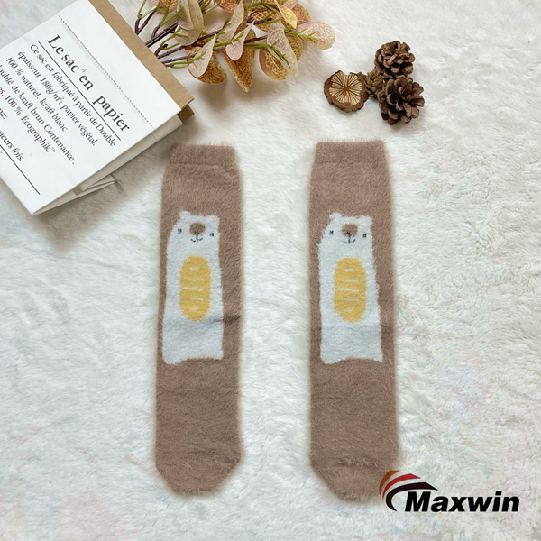 Fluffy Cozy Socks with Alpaca Design Kids Socks -1